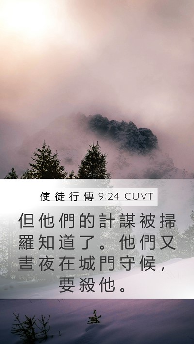 使 徒 行 傳 9:24 CUVT Mobile Phone Wallpaper - 但 他 們 的 計 謀 被 掃 羅 知 道 了 - Mobile Bible Verse Wallpaper