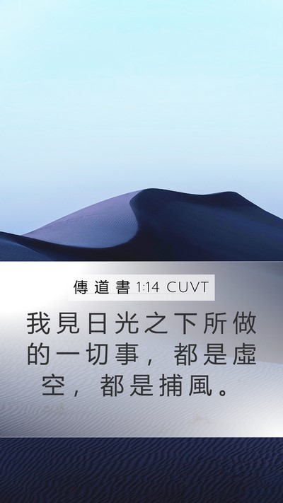 傳 道 書 1:14 CUVT Bible Verse Image