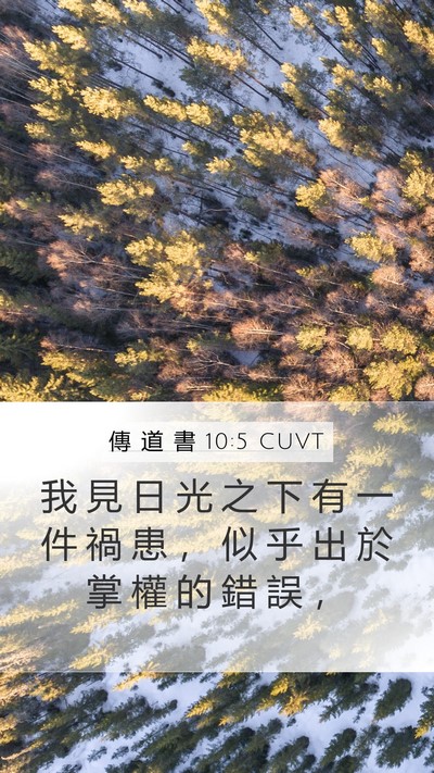 傳 道 書 10:5 CUVT Mobile Phone Wallpaper - 我 見 日 光 之 下 有 一 件 禍 患 ， - Mobile Bible Verse Wallpaper