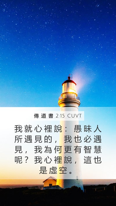 傳 道 書 2:15 CUVT Mobile Phone Wallpaper - 我 就 心 裡 說 ： 愚 昧 人 所 遇 見 - Mobile Bible Verse Wallpaper