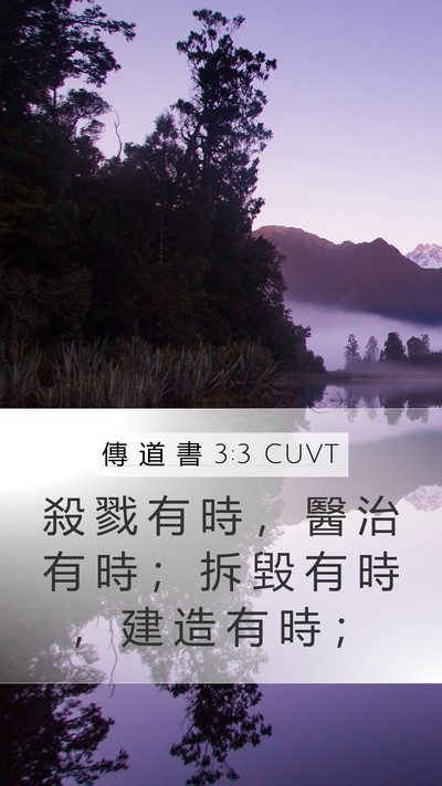 傳 道 書 3:3 CUVT Mobile Phone Wallpaper - 殺 戮 有 時 ， 醫 治 有 時 ； 拆 毀 - Mobile Bible Verse Wallpaper