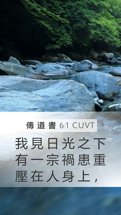 傳 道 書 6:1 CUVT Mobile Phone Wallpaper - 我 見 日 光 之 下 有 一 宗 禍 患 重 - Mobile Bible Verse Wallpaper