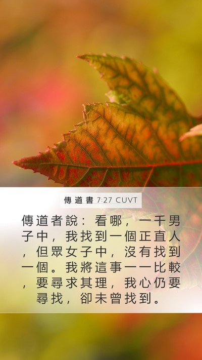 傳 道 書 7:27 CUVT Bible Verse Image