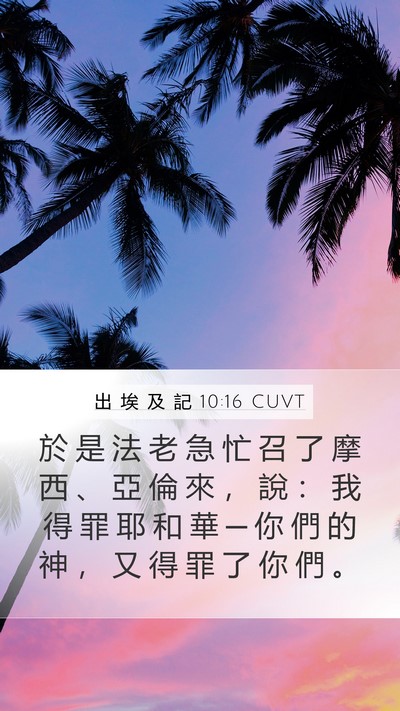 出 埃 及 記 10:16 CUVT Bible Verse Image