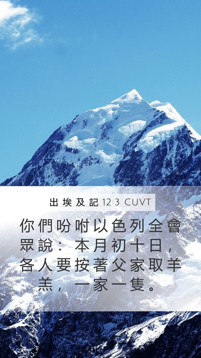 出 埃 及 記 12:3 CUVT Bible Verse Image