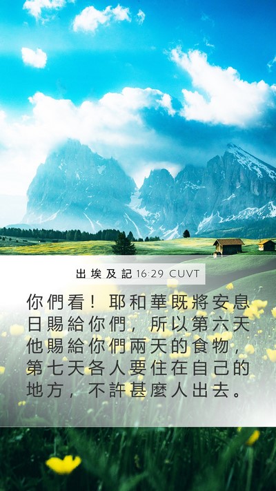 出 埃 及 記 16:29 CUVT Bible Verse Image