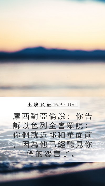 出 埃 及 記 16:9 CUVT Mobile Phone Wallpaper - 摩 西 對 亞 倫 說 ： 你 告 訴 以 色 - Mobile Bible Verse Wallpaper