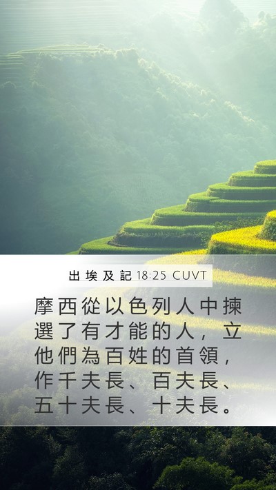 出 埃 及 記 18:25 CUVT Bible Verse Image