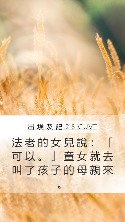 出 埃 及 記 2:8 CUVT Mobile Phone Wallpaper - 法 老 的 女 兒 說 ： 「 可 以 。 」 - Mobile Bible Verse Wallpaper