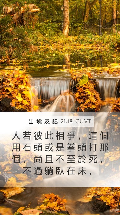 出 埃 及 記 21:18 CUVT Bible Verse Image