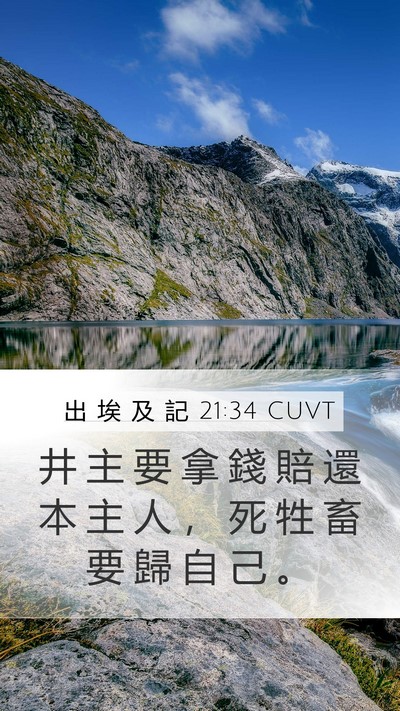出 埃 及 記 21:34 CUVT Bible Verse Image