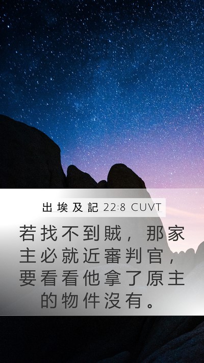 出 埃 及 記 22:8 CUVT Mobile Phone Wallpaper - 若 找 不 到 賊 ， 那 家 主 必 就 近 - Mobile Bible Verse Wallpaper