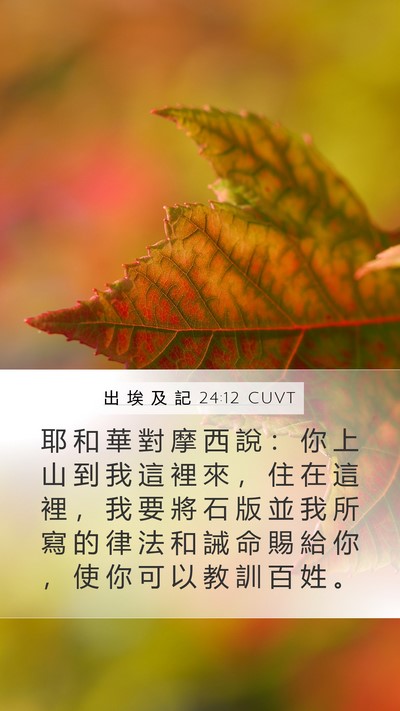 出 埃 及 記 24:12 CUVT Bible Verse Image
