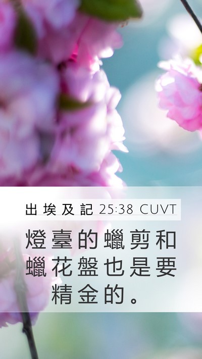出 埃 及 記 25:38 CUVT Mobile Phone Wallpaper - 燈 臺 的 蠟 剪 和 蠟 花 盤 也 是 要 - Mobile Bible Verse Wallpaper