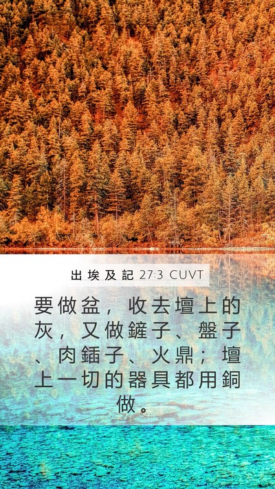 出 埃 及 記 27:3 CUVT Bible Verse Image