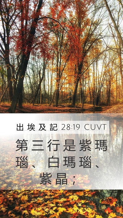 出 埃 及 記 28:19 CUVT Mobile Phone Wallpaper - 第 三 行 是 紫 瑪 瑙 、 白 瑪 瑙 、 - Mobile Bible Verse Wallpaper