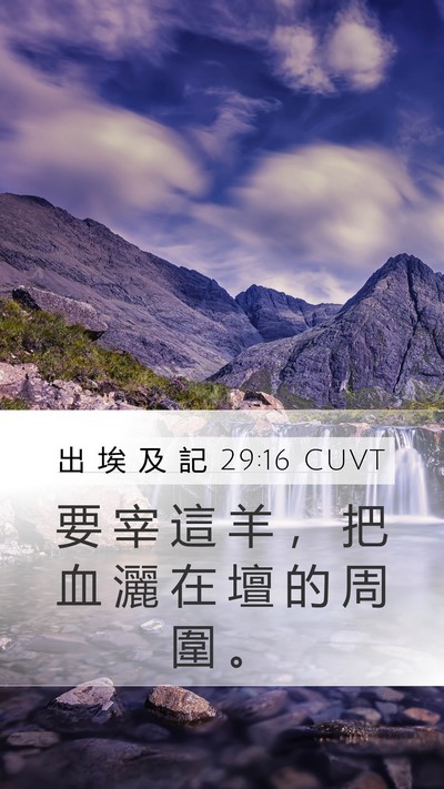 出 埃 及 記 29:16 CUVT Bible Verse Image