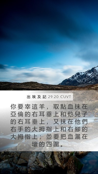 出 埃 及 記 29:20 CUVT Bible Verse Image