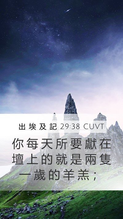 出 埃 及 記 29:38 CUVT Bible Verse Image