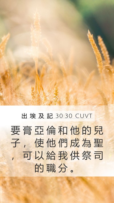 出 埃 及 記 30:30 CUVT Bible Verse Image