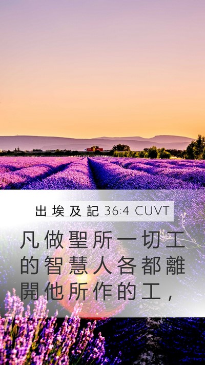出 埃 及 記 36:4 CUVT Mobile Phone Wallpaper - 凡 做 聖 所 一 切 工 的 智 慧 人 各 - Mobile Bible Verse Wallpaper