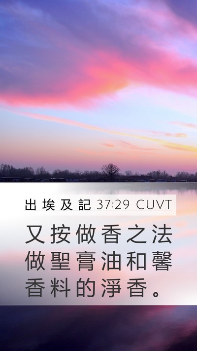 出 埃 及 記 37:29 CUVT Mobile Phone Wallpaper - 又 按 做 香 之 法 做 聖 膏 油 和 馨 - Mobile Bible Verse Wallpaper