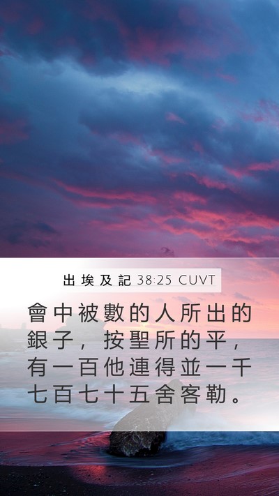 出 埃 及 記 38:25 CUVT Bible Verse Image