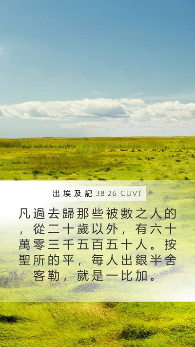 出 埃 及 記 38:26 CUVT Bible Verse Image