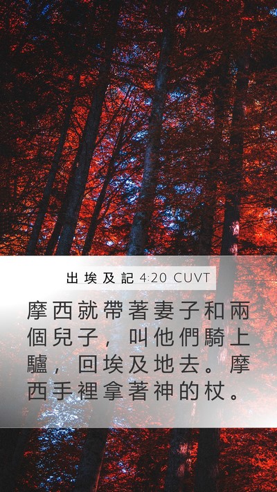 出 埃 及 記 4:20 CUVT Bible Verse Image
