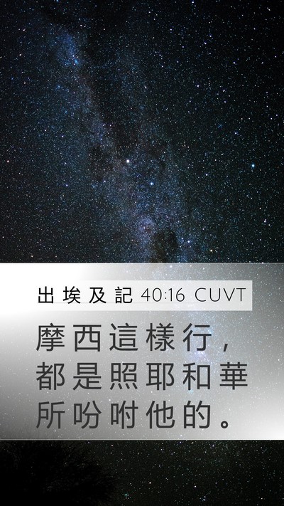 出 埃 及 記 40:16 CUVT Bible Verse Image