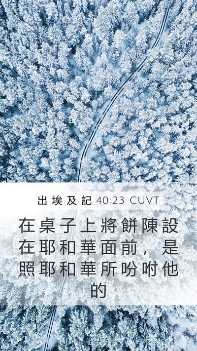 出 埃 及 記 40:23 CUVT Bible Verse Image