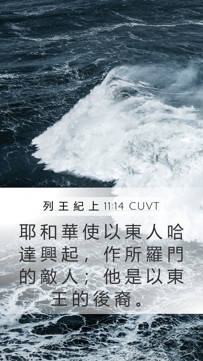列 王 紀 上 11:14 CUVT Bible Verse Image