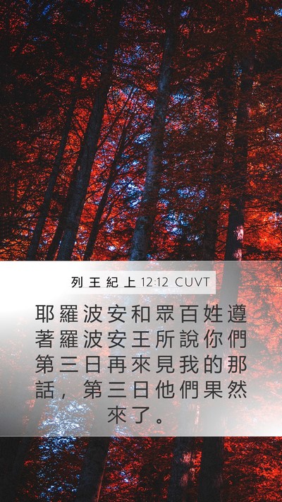 列 王 紀 上 12:12 CUVT Bible Verse Image