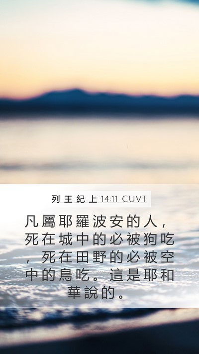 列 王 紀 上 14:11 CUVT Bible Verse Image