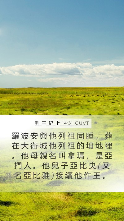 列 王 紀 上 14:31 CUVT Bible Verse Image