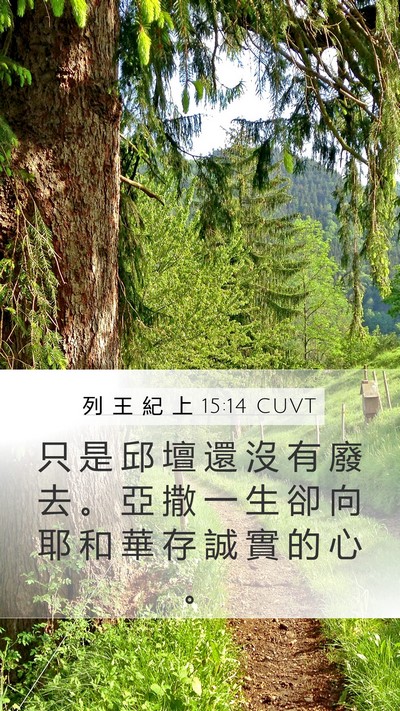 列 王 紀 上 15:14 CUVT Bible Verse Image