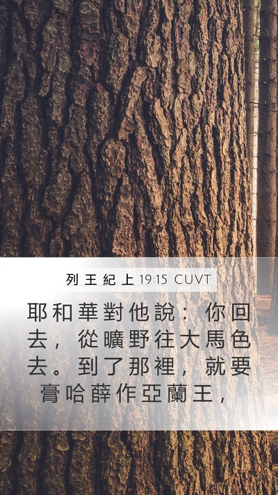 列 王 紀 上 19:15 CUVT Bible Verse Image