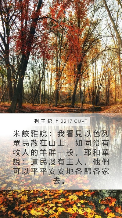 列 王 紀 上 22:17 CUVT Bible Verse Image
