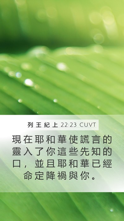 列 王 紀 上 22:23 CUVT Bible Verse Image