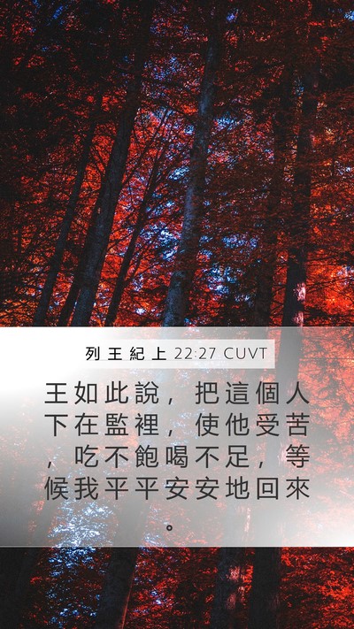 列 王 紀 上 22:27 CUVT Bible Verse Image