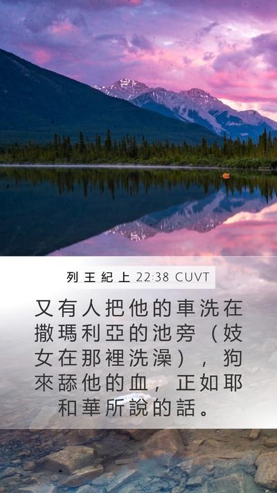 列 王 紀 上 22:38 CUVT Bible Verse Image