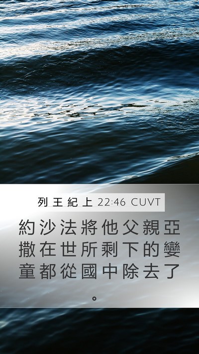 列 王 紀 上 22:46 CUVT Bible Verse Image
