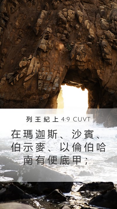 列 王 紀 上 4:9 CUVT Bible Verse Image