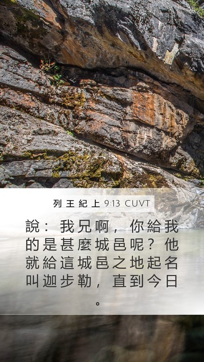 列 王 紀 上 9:13 CUVT Mobile Phone Wallpaper - 說 ： 我 兄 啊 ， 你 給 我 的 是 甚 - Mobile Bible Verse Wallpaper