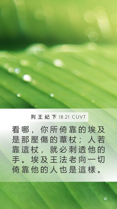 列 王 紀 下 18:21 CUVT Bible Verse Image