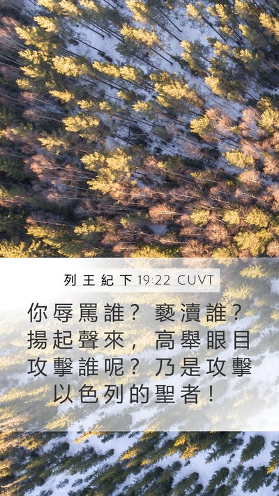 列 王 紀 下 19:22 CUVT Bible Verse Image