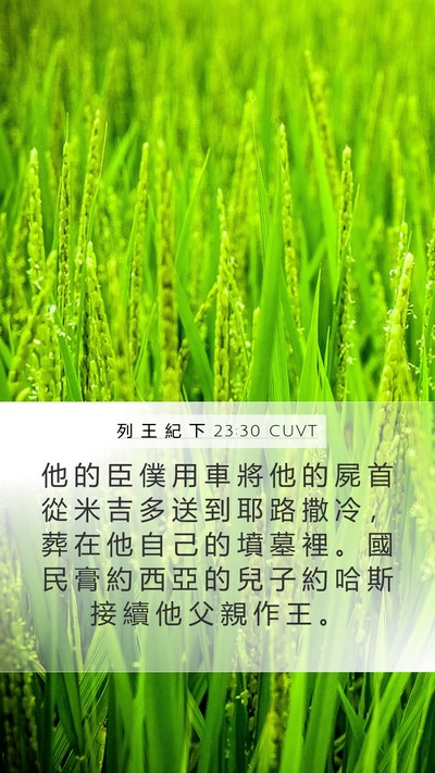 列 王 紀 下 23:30 CUVT Bible Verse Image