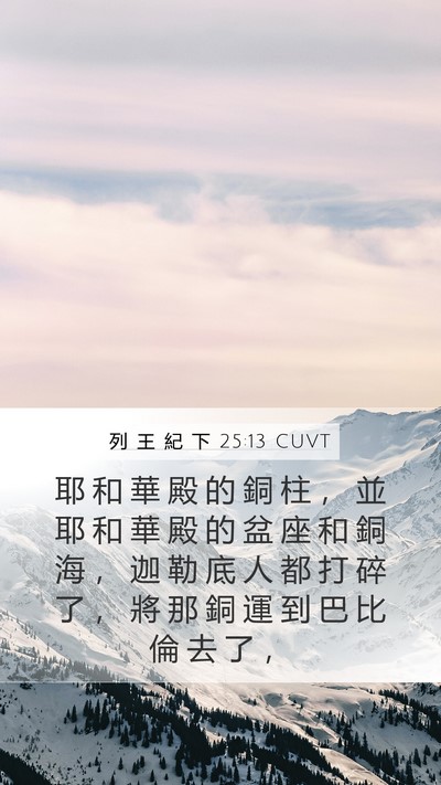 列 王 紀 下 25:13 CUVT Bible Verse Image