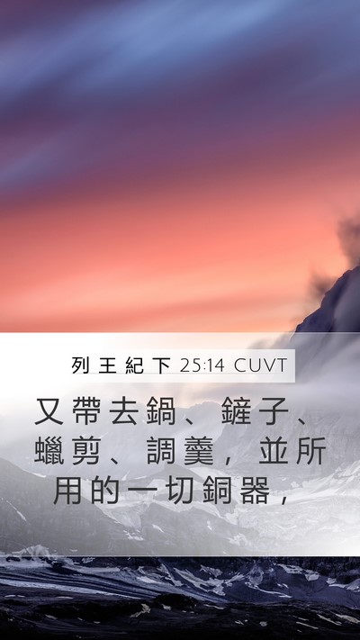 列 王 紀 下 25:14 CUVT Bible Verse Image