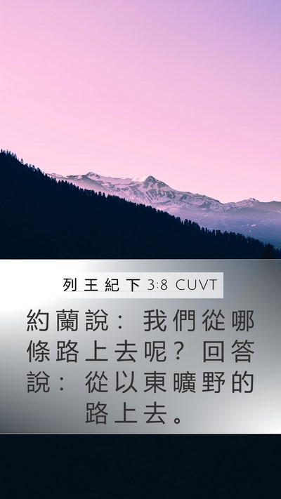 列 王 紀 下 3:8 CUVT Mobile Phone Wallpaper - 約 蘭 說 ： 我 們 從 哪 條 路 上 去 - Mobile Bible Verse Wallpaper